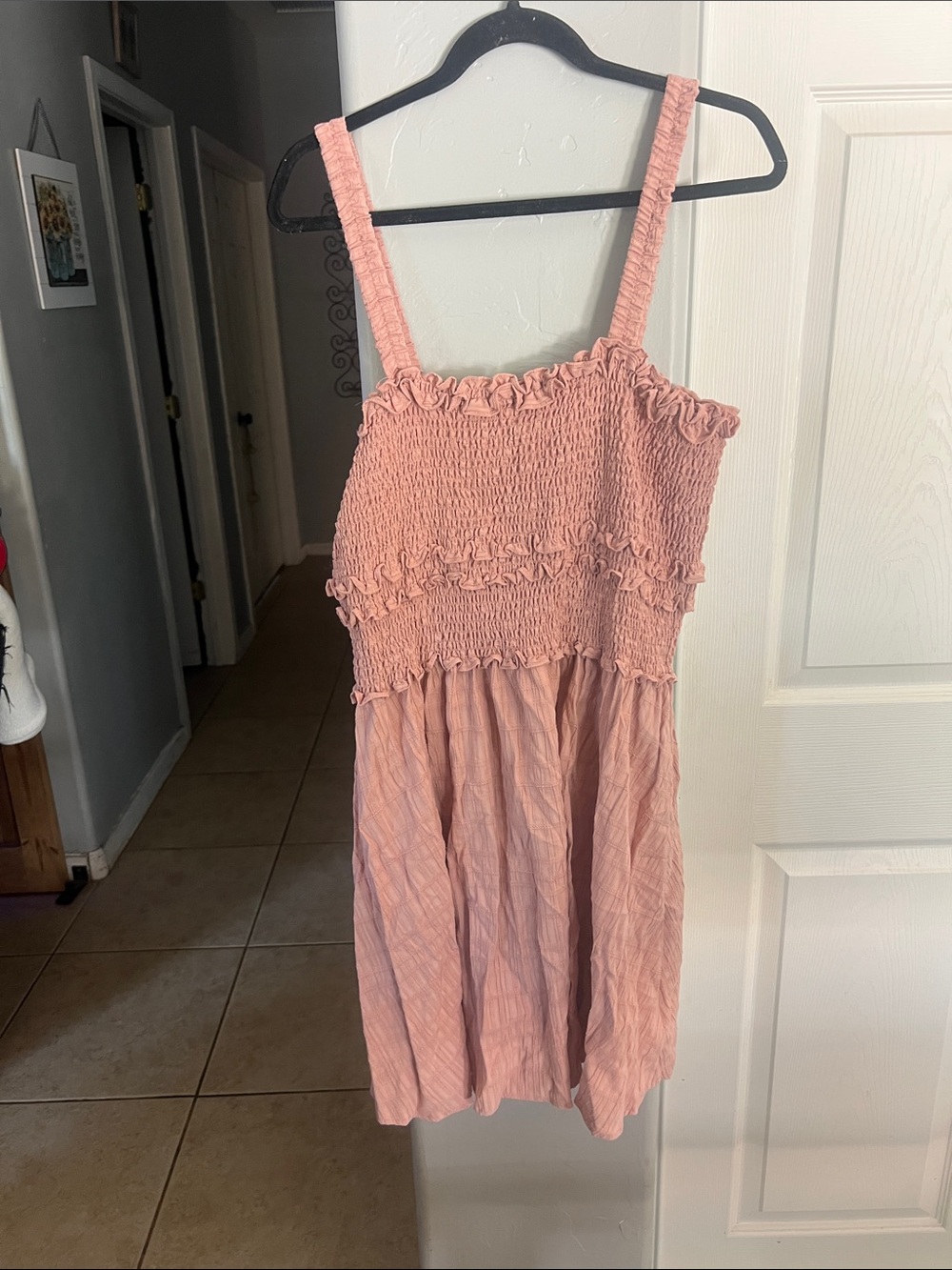 Celebrity Pink Rose-Pink Smocked Ruffle Sundress